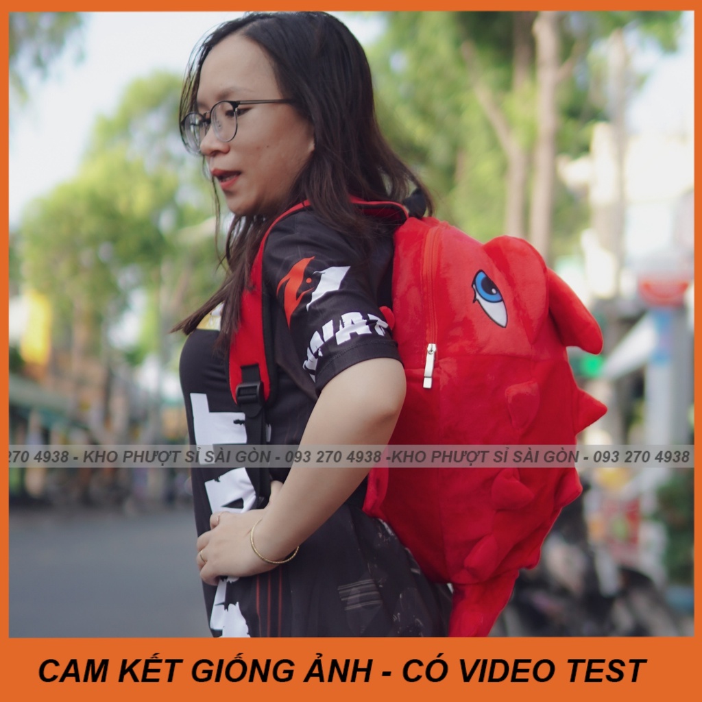 CÓ VIDEO - BST balo khủng long nhung đựng mũ bảo hiểm fullface đi phượt màu xanh dương cá tính