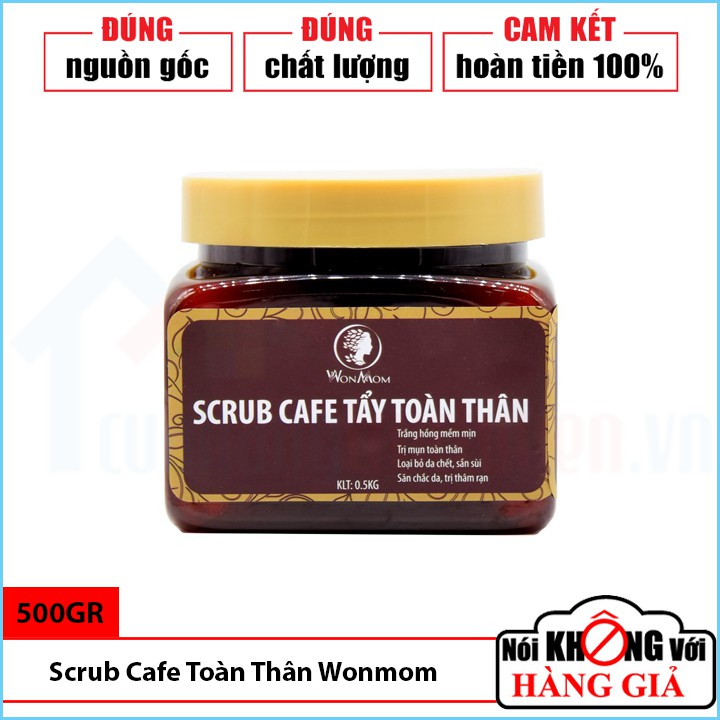 [CHÍNH HÃNG] Chăm Sóc Da Mẹ Bầu Scrub Cafe Tắm Và Tẩy Tế Bào Chết Toàn Thân Wonmom Hũ 500gr