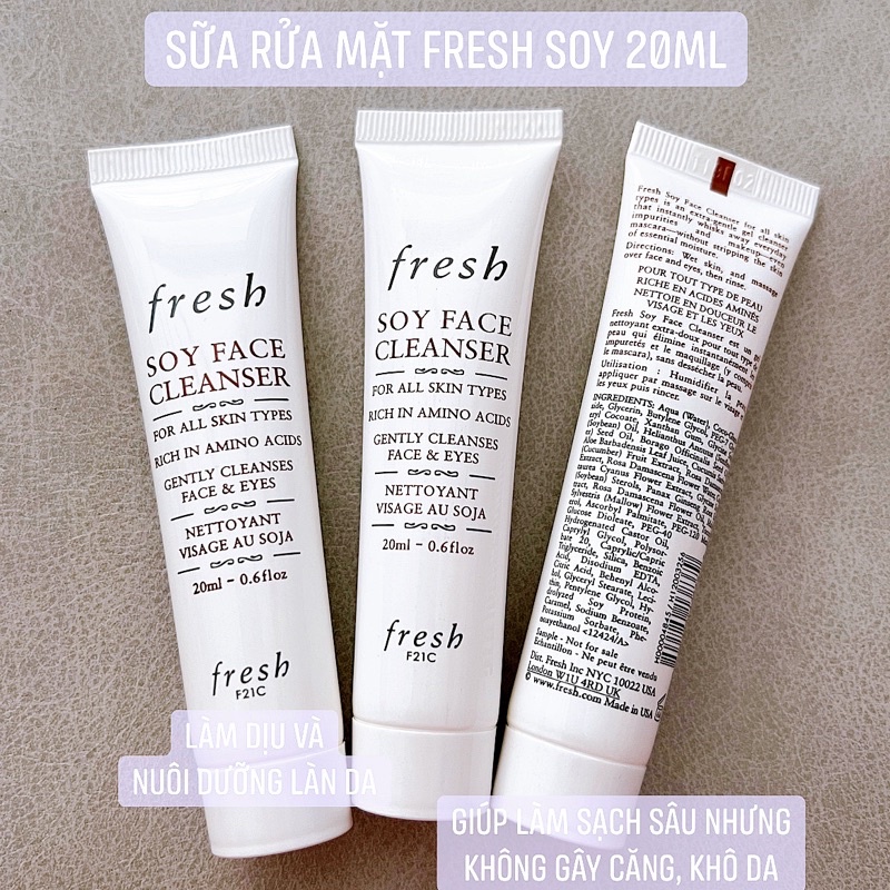 Sữa Rửa Mặt Đậu Nành Fresh Soy Face Cleanser 15-20ml