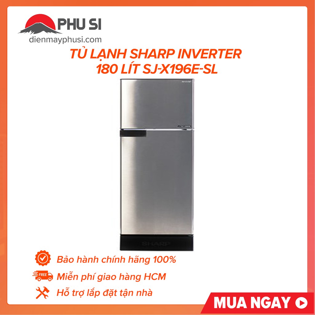 [GIAO HCM] Tủ lạnh Sharp SJ-X196E-SL, 180L, Inverter