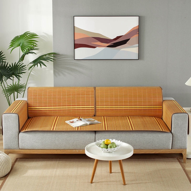 Thảm tre lót ghế sofa chống trượt có thể giặt sạch tiện dụng