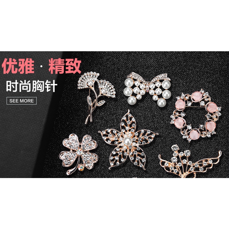 ✧Khóa Chống Chói✧Ghim Cài Khăn Choàng Đính Đá Pha Lê Cao Cấp Chống Chói Phong Cách Hàn Quốc Thời Trang Cho Nữ