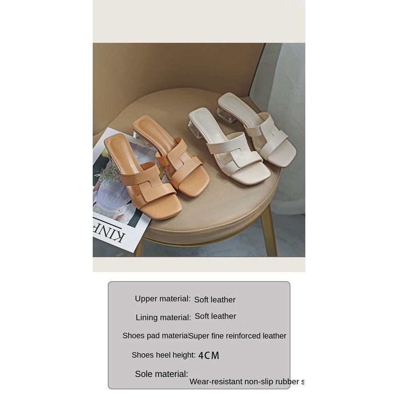 Giày dép mát cho phụ nữ với gót da pha lê 4cm chất lượng tốt