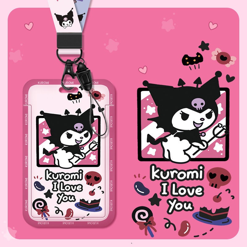 Card cover campus card student meal card School Card Factory card access control bus Kulumi cute cartoon lanyard hanging neck K4Zi
