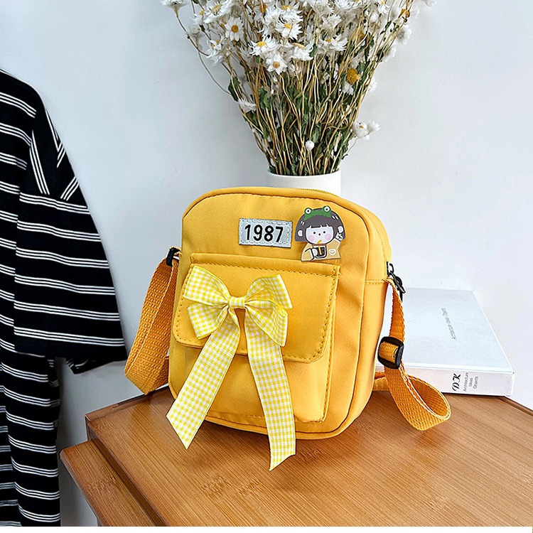 Túi Đeo Chéo Bằng Nylon Dáng Vuông Nhỏ Phong Cách Hàn Quốc Mới Cho Nữ Sinh