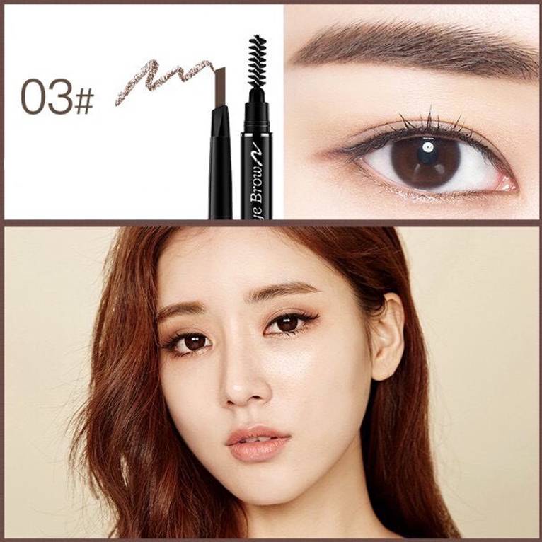Chì kẻ mày 02 đầu Double Effect  Bút kẻ lông mày không thấm nước ILY