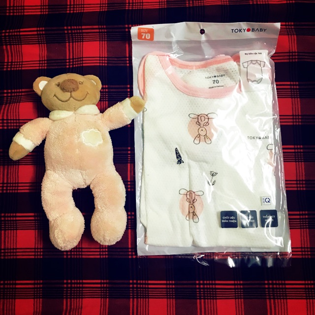 Bộ body cho bé gái cân nặng 4-8kg của Tokyolife chất liệu cotton lưới thoáng mát