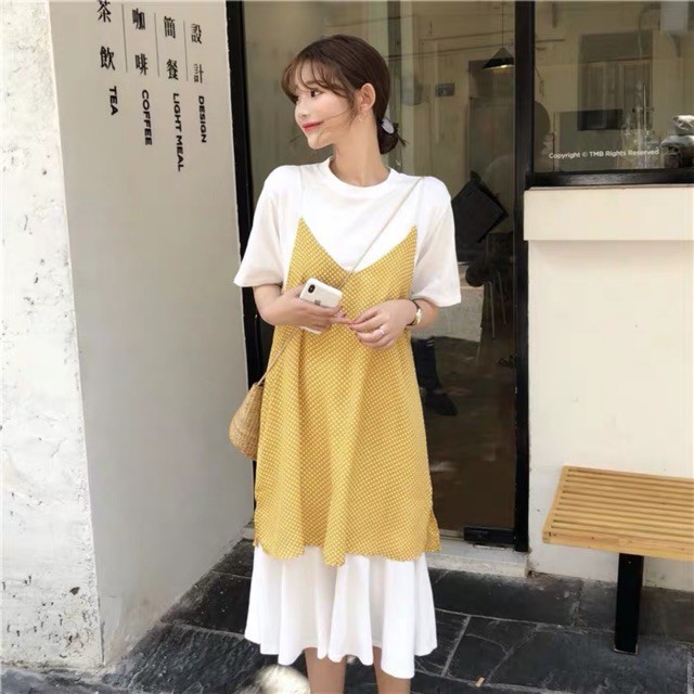 Order - Váy Chấm bi Ulzzang 2 màu - Bà bầu cũng mặc được