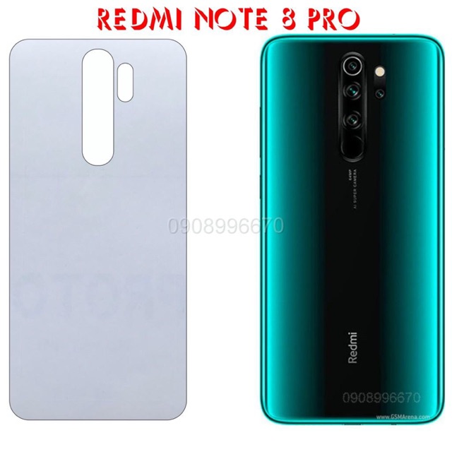 Miếng Dán Lưng Xiaomi Redmi Note 8 Pro Decal Trong Nhám Chống Vân Tay