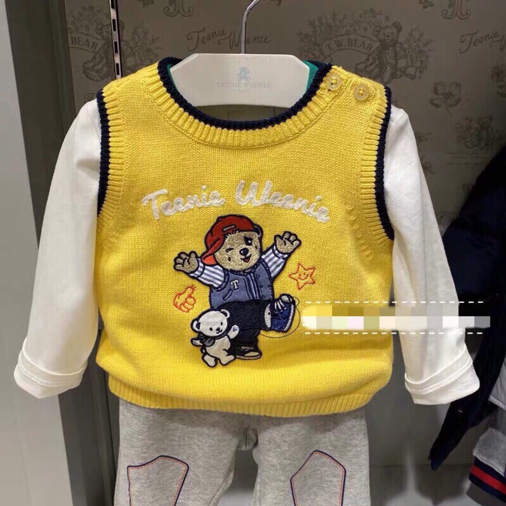 Áo gile len hình gấu Teenie
