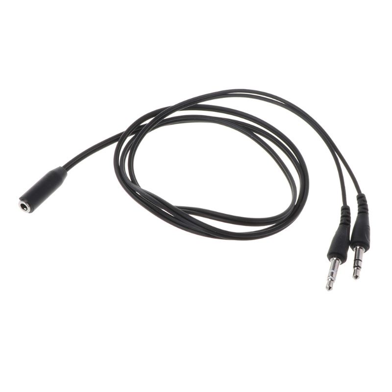 Cáp chuyển đổi chia 2 đầu cắm cổng 3.5mm dài 1m dùng cắm tai nghe mic thu âm với máy tính điện thoại
