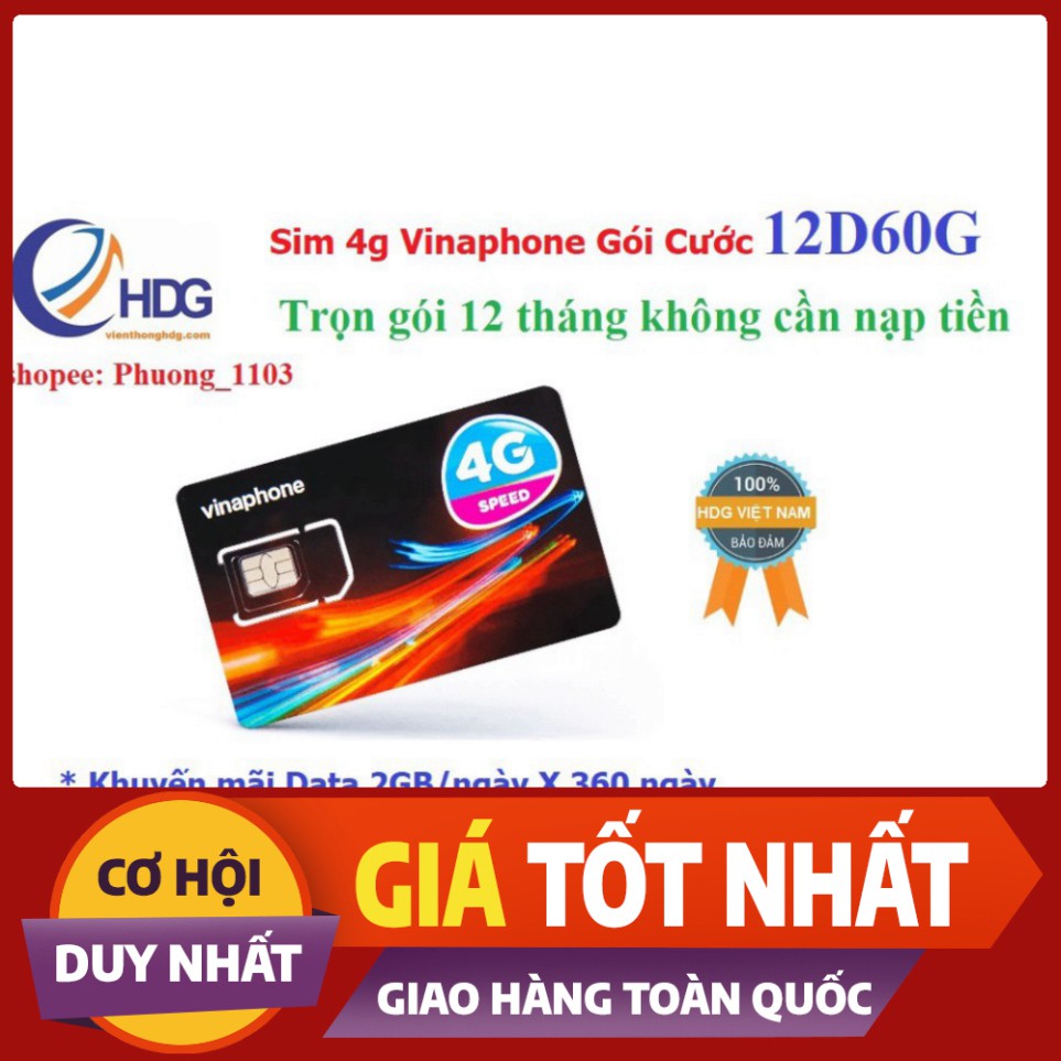 GIÁ SỐC NHẤT MIỄN PHÍ 1 NĂM – Sim 4g vinaphone gói cước Đỉnh 60 (60gb/tháng nghe gọi miễn phí) Có Video kèm test tốc độ 