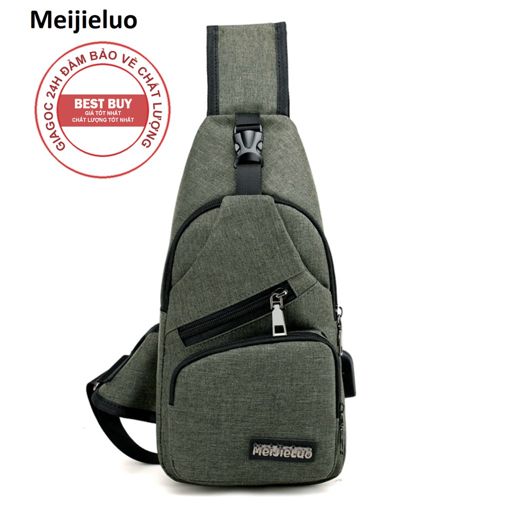 {XẢ KHO} Túi đeo chéo cho nam, túi đeo chéo nhiều ngăn Meijiluo