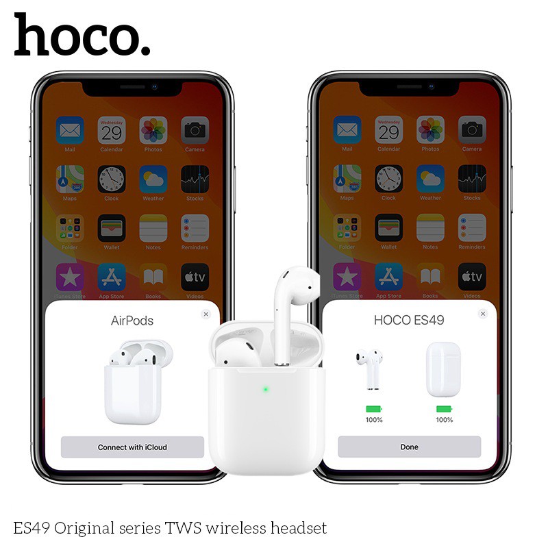 Tai nghe bluetooth TWS Hoco ME2 V5.1, Định vị, Đổi tên, pin 4H (Trắng) - Nhất Tín Computer