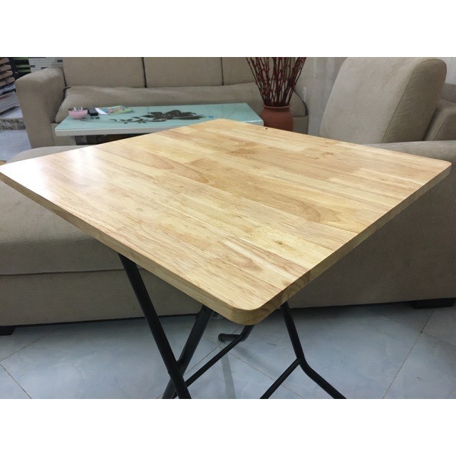 Bàn cà phê 𝐅𝐑𝐄𝐄 𝐒𝐇𝐈𝐏 bàn gấp gọn gỗ cao su vuông 60x60 cao 72 cm