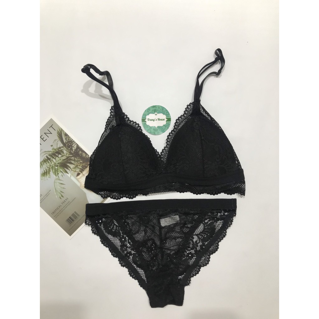 Bộ đồ lót ren hoa nữ không gọng đẹp sexy nâng ngực cao cấp xuất Hàn M01 | BigBuy360 - bigbuy360.vn