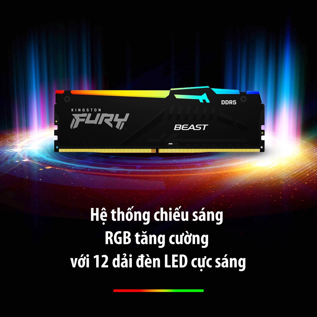 Ram Kingston Fury Beast DDR5 RGB 4800MT/s 32Gb (Kit 2*16Gb)