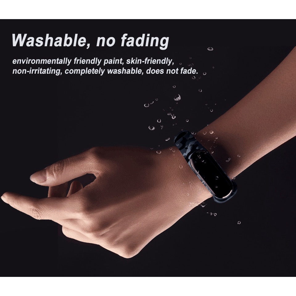 Dây silicone họa tiết rằn ri thay thế cho Xiaomi Mi Band 4/3