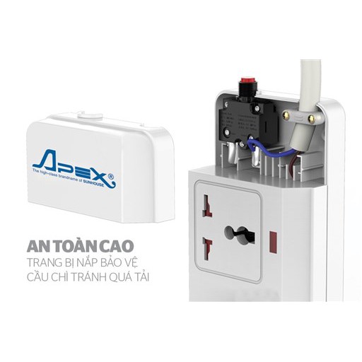 Ổ cắm điện Apex APE OC1-5RD chính hãng - Bảo hành 12 tháng