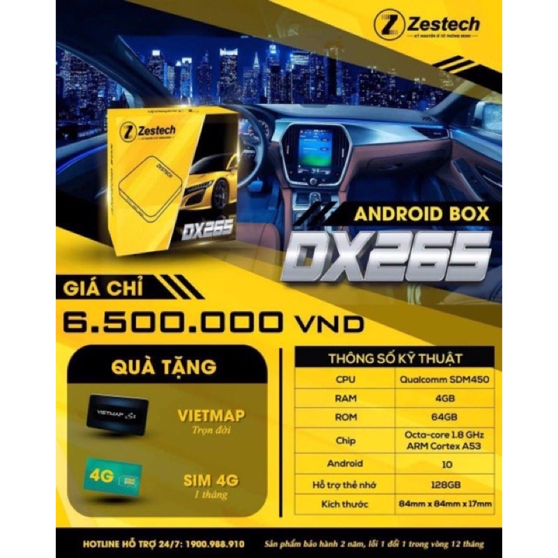 Android Box Zestech DX265 Dành Cho Ô Tô - Bản Tiêu Chuẩn