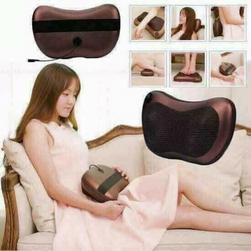 Gối Massage Hồng Ngoại 8 Bi - gối massage cổ vai gáy- bảo Hành 1 Đổi 1 Trong 7 Ngày