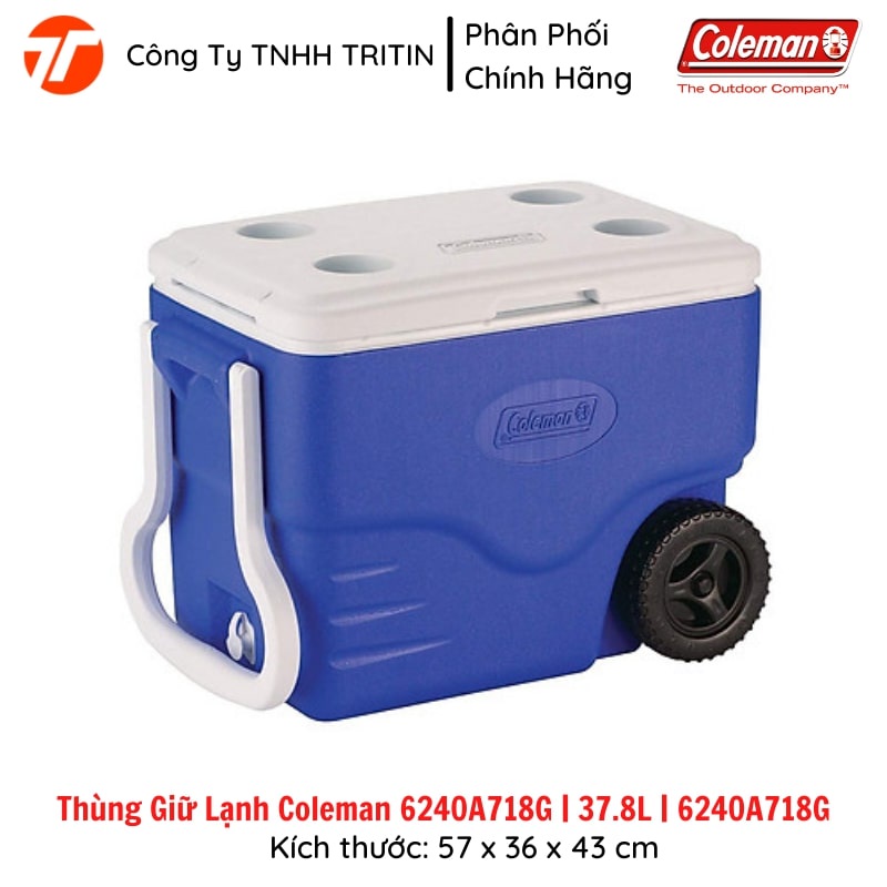 Thùng Giữ Lạnh 37.8L Xanh, kích thước 57 x 36 x 43 cm COLEMAN 6240A718G - Xuất xứ Mỹ | TRITINCO