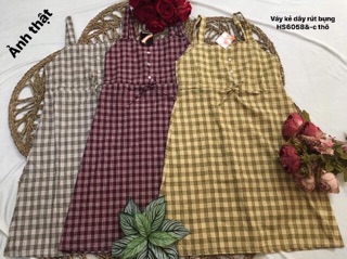 Váy kẻ dây rút bụng (HS)