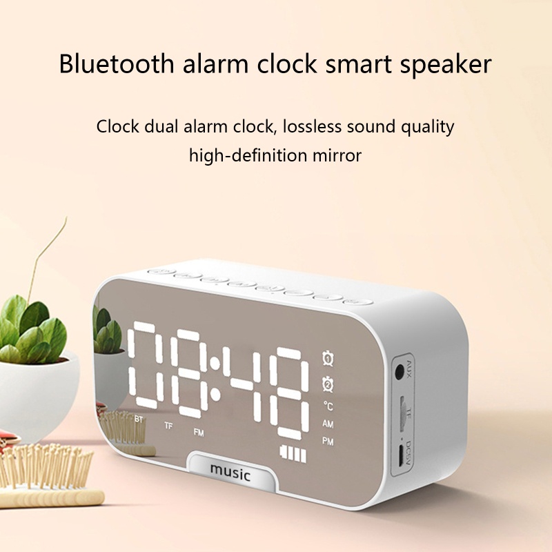 Loa Bluetooth Kỹ Thuật Số Không Dây Tích Hợp Đài FM / Đồng Hồ Báo Thức Màn Hình LED Sạc USB Cho Điện Thoại