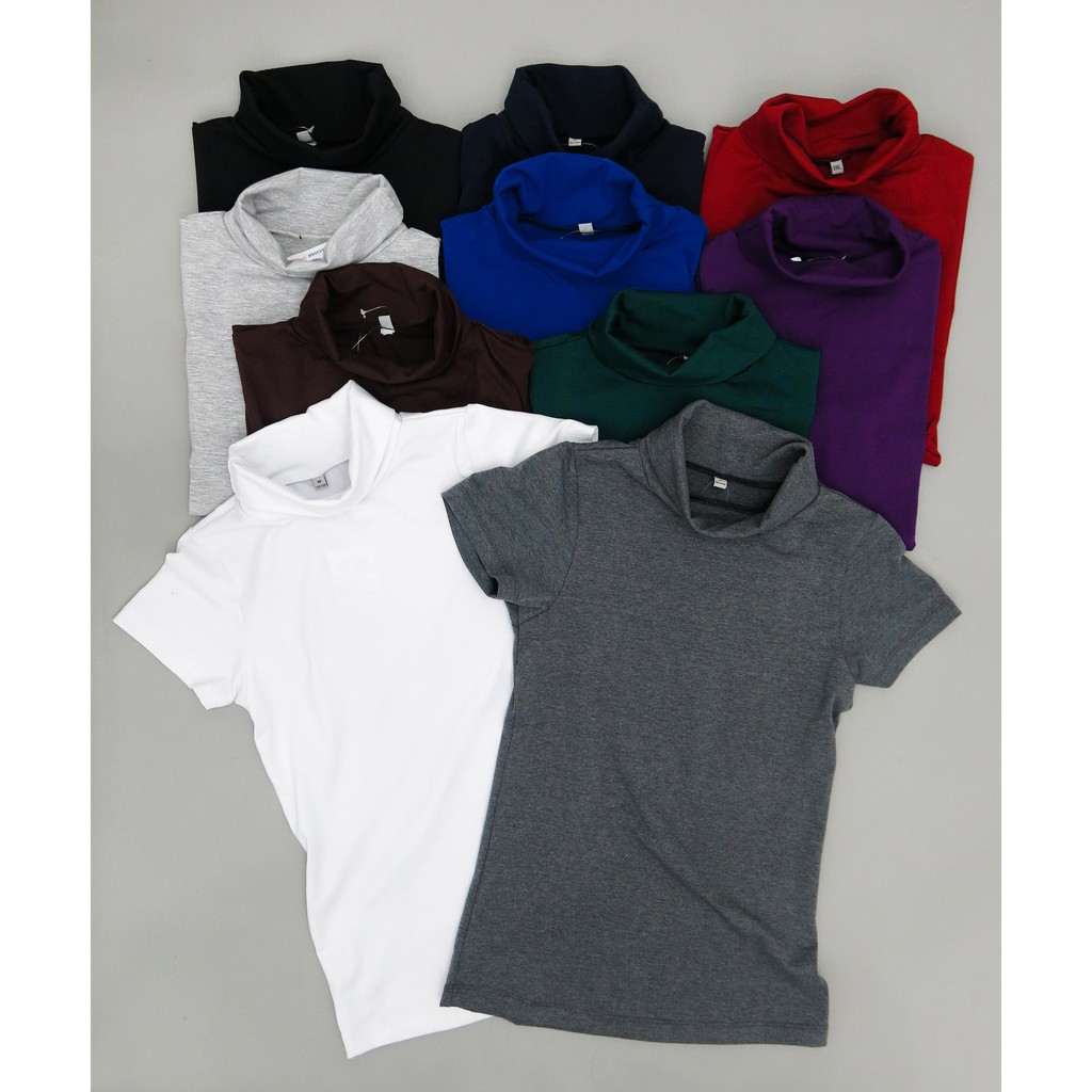 Áo thun cổ lọ sát nách nữ, chất liệu COTTON co giãn ôm body đẹp