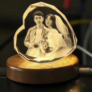 Đèn ngủ pha lê trái tim Khắc theo yêu cầu-Quà sinh nhật-Quà cưới ý nghĩa đốc đáo