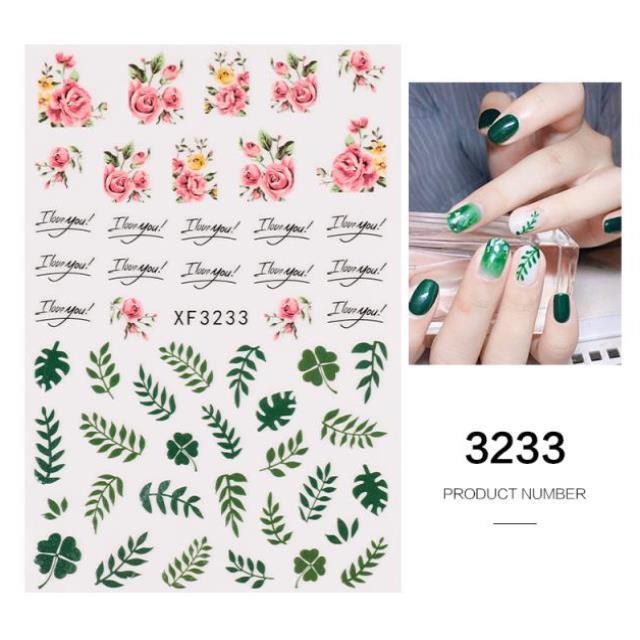 Nail Sticker Mẫu Hoa Lá Cành Mới Dán Móng Tay 3D Flower