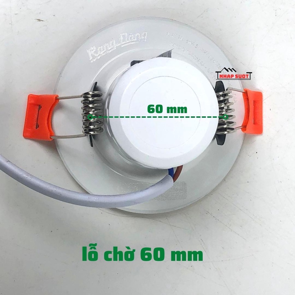 Đèn LED Âm Trần Rạng Đông, Đèn Downlight Đổi 3 Chế Độ Màu, Lỗ Khoét 60, Công Suất 3w - DAT10L ĐM 60/3W