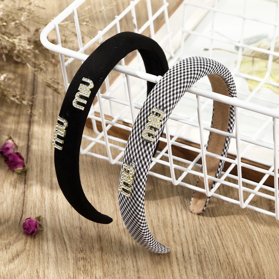 Băng Đô Cài Tóc Họa Tiết Chữ Đính Đá Phong Cách Hàn Quốc Thời Trang Cho Nữ