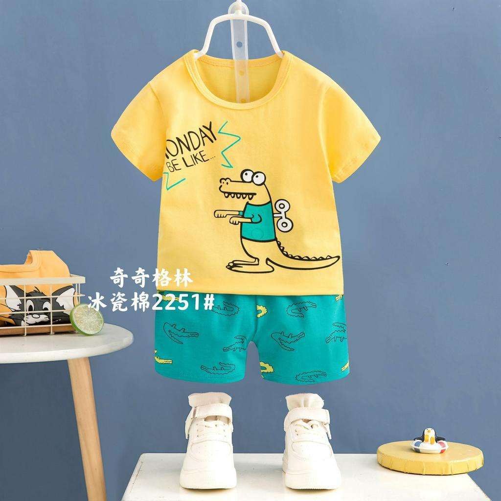 (Xả kho ) Đồ bộ quảng châu cho bé- Bộ cotton cộc tay cho bé trai 8-10kg