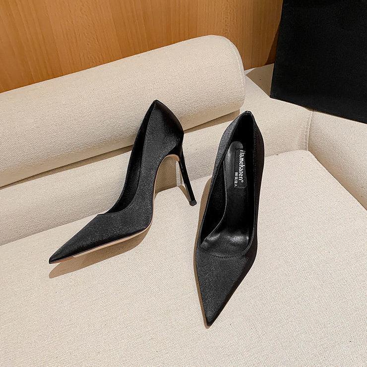 Giày Cao Gót Mũi Nhọn Phong Cách Pháp Thời Trang Mùa Xuân Quyến Rũ Cho Nữ