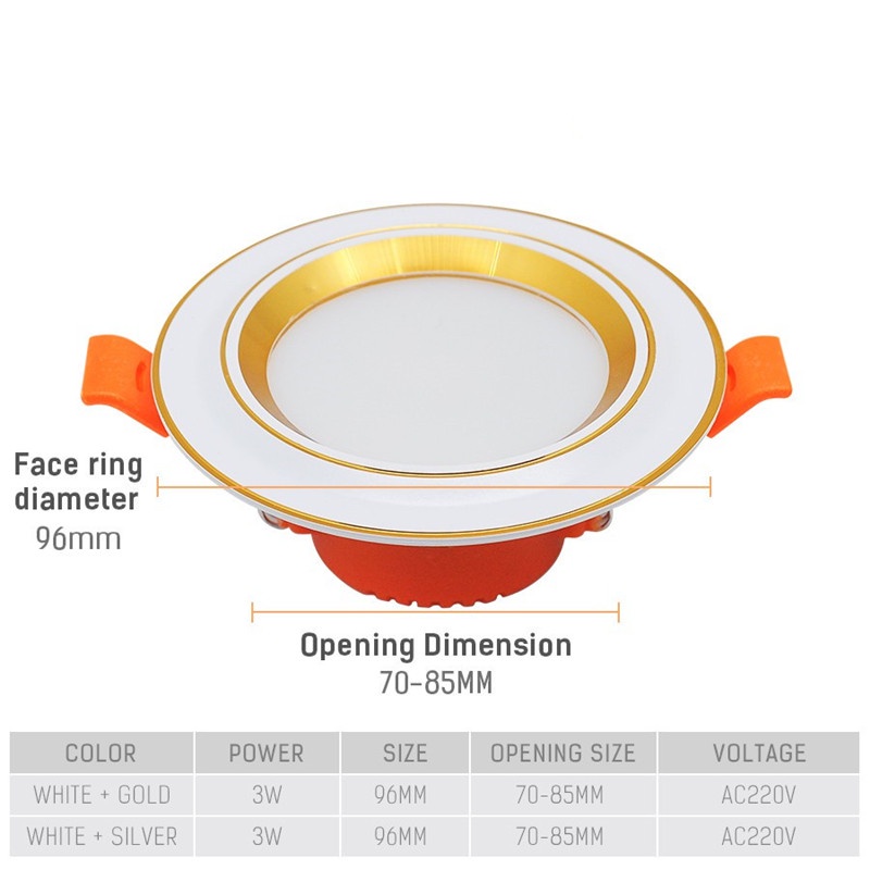 Đèn LED Gắn Trần Phòng Khách / Kỹ Thuật Ba Màu 3W 5W Siêu Mỏng