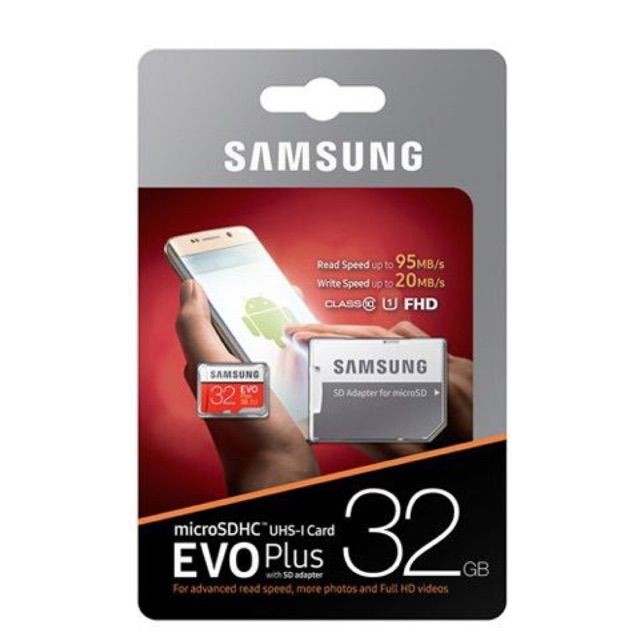 Thẻ nhớ MicroSD 32G Samsung EVO Plus Class 10 Box 95Mbps chính hãng