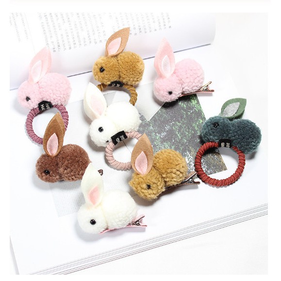 1 Dây Cột Tóc Co Giãn Hình Thỏ Dễ Thương