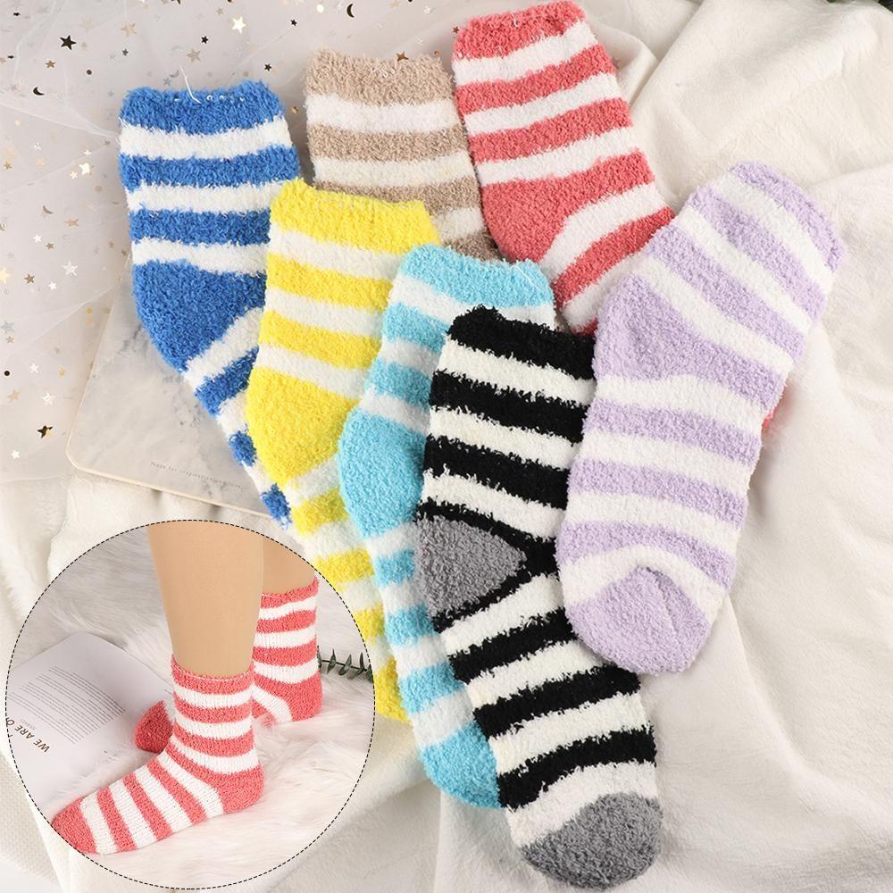 Set 5 Đôi Tất Nhung Mềm Mại Ấm Áp Hợp Thời Trang