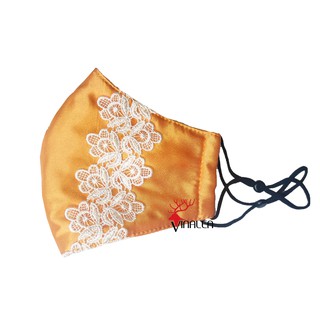 Khẩu trang lụa phối ren cao cấp