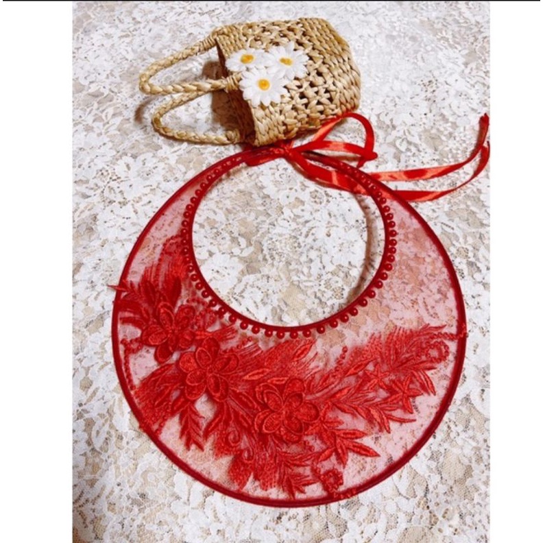 Mấn cô dâu ren lưới hoa 3d