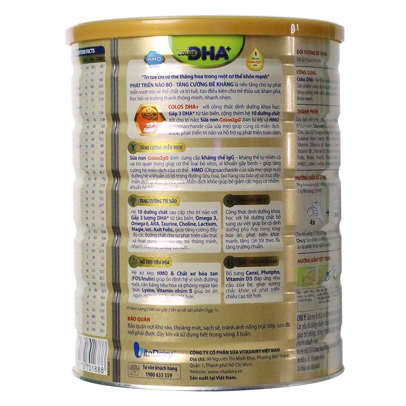 Sữa bột Colos DHA 1+ 800G [Date mới nhất]