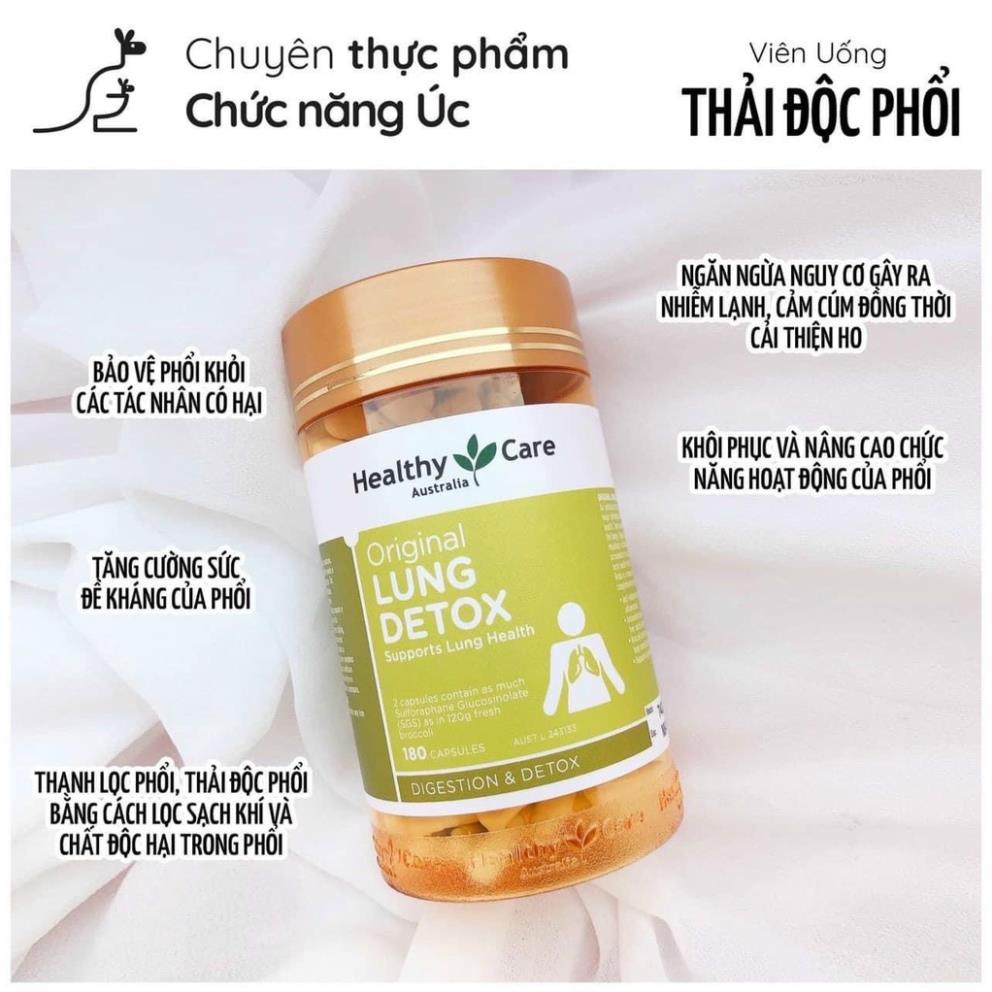 Viên Uống Thải Độc Phổi Healthy Care Lung Detox của Úc