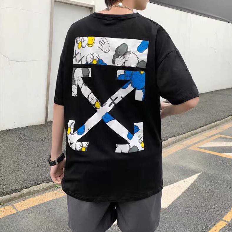 SALE- Áo Thun Tay Lỡ OFF WHITE UT KAWs Màu Đen Màu Trắng Unisex Form Rộng - áo cực chất