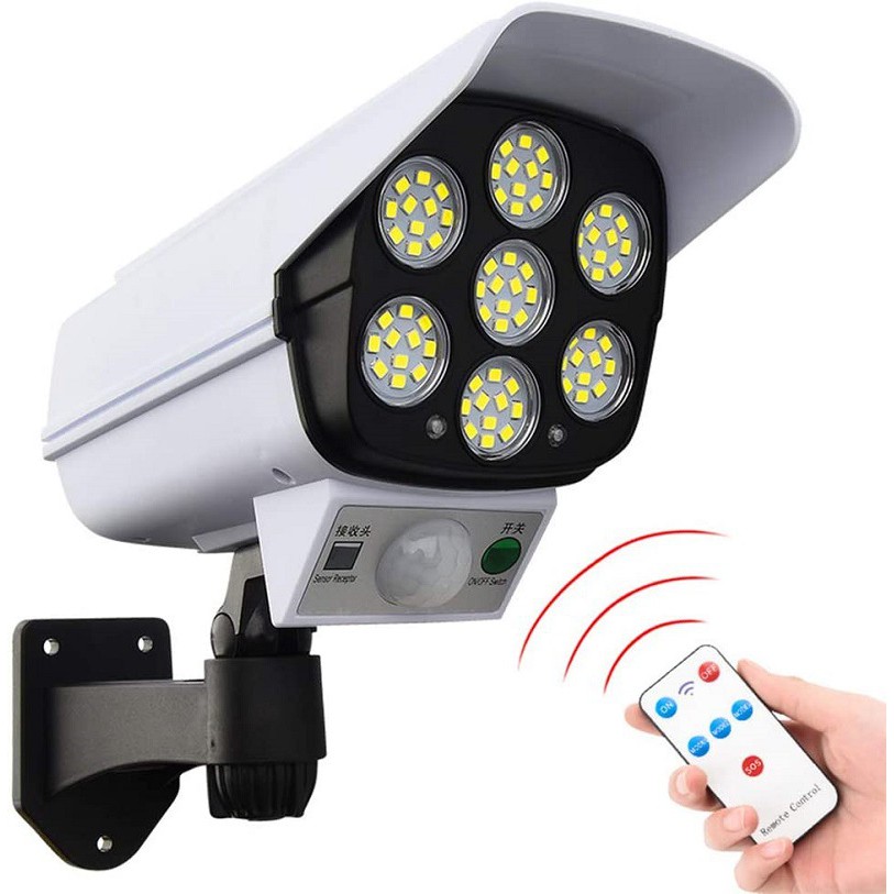 ĐÈN led Năng lượng mặt trời cảm ứng - Giả camera chống trộm - có REMOTE điều khiển từ xa