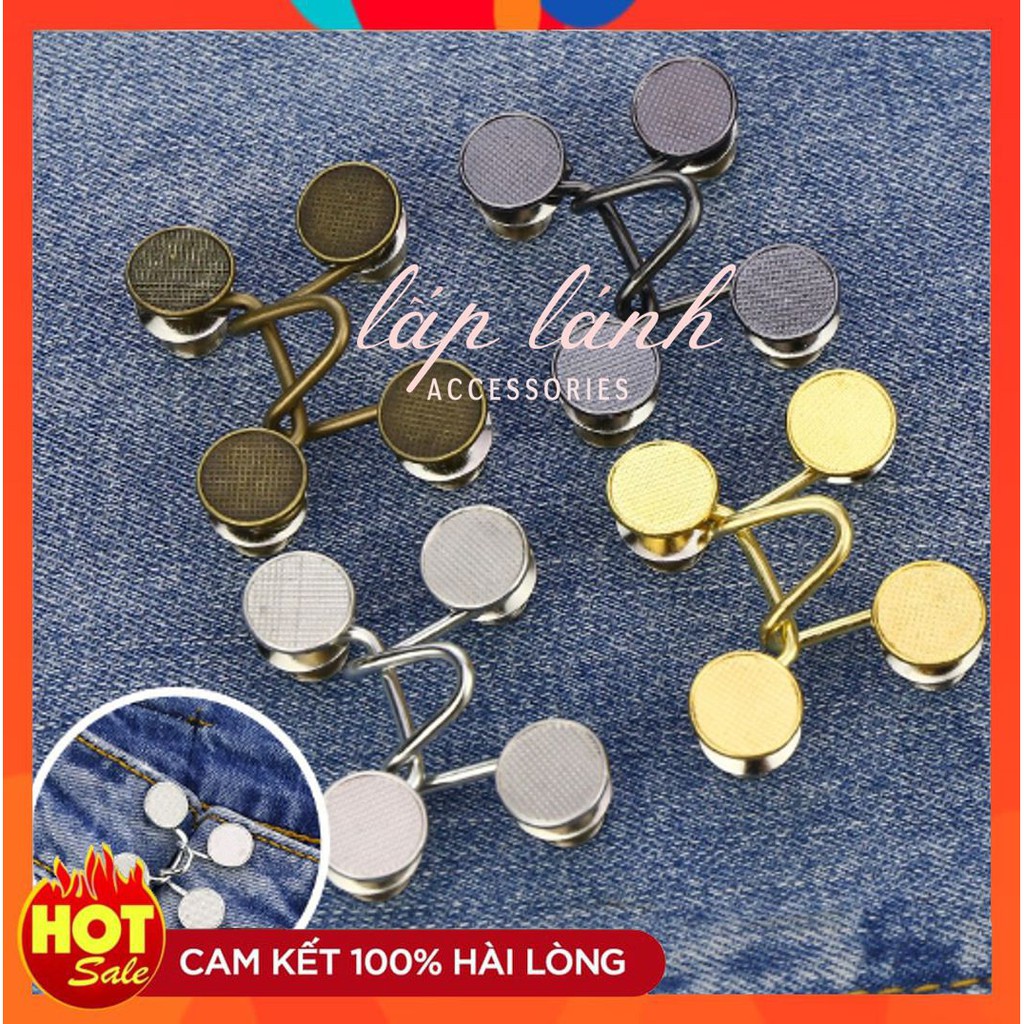 Bộ nút khóa bóp eo đồ thu nhỏ lưng quần, khuy gài eo chỉnh quần không cần đinh tán tiện lợi
