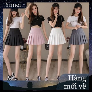 High waisted A-line mini skirt Solid color fade resistant Sexy fashion pleated skirt