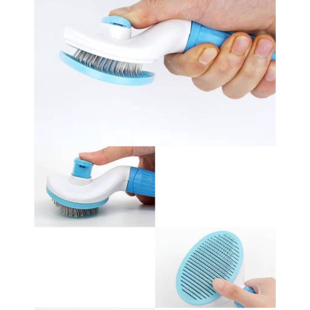 Lược Chải Gỡ Rối Lông Chó Mèo Cao Cấp Có Nút Tự Động (2 Màu Lựa Chọn)