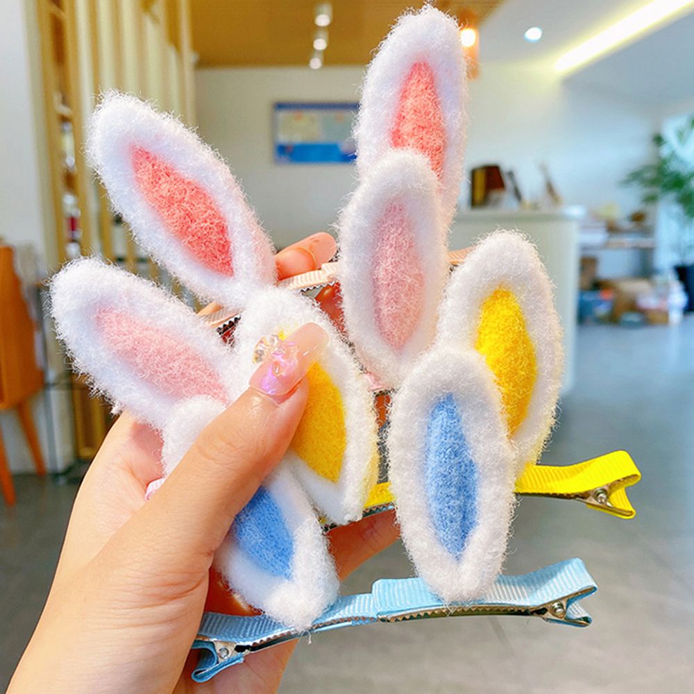 Kẹp tóc hình tai thỏ bằng vải bông dễ thương dành cho bé gái