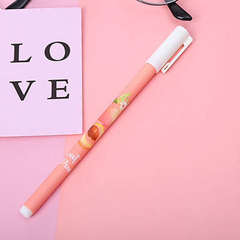 Bút Mực Gel Ngòi 0.5mm Thiết Kế Hình Quả Đào Xinh Xắn